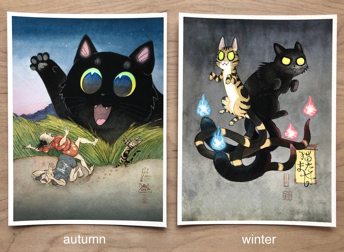 【ブラッキー】絵画 猫 Kuku 絵画 猫【Kuku】