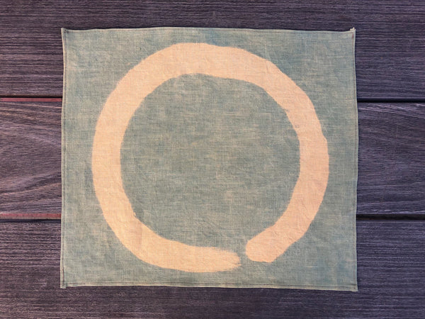 Indigo and Chestnut-dyed Table Linen, 13" x 12"